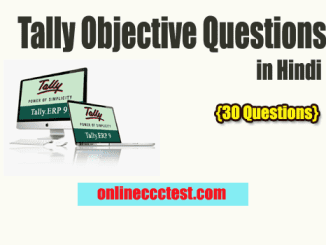 Tally Objective Questions and Answers in Hindi