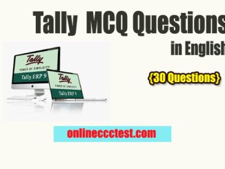 Tally MCQ Questions and Answers in English