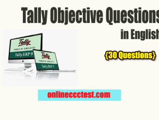 Tally Objective Questions in English