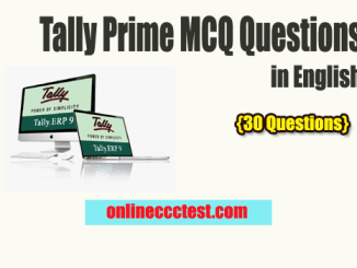 Tally Prime MCQ Questions and Answers in English