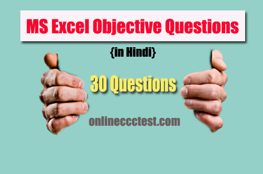 MS Excel Objective Questions in Hindi